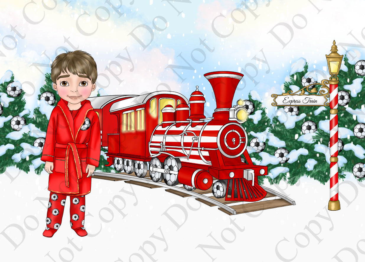 Red and White Custom Football Christmas Box (Boy and Girl Option)