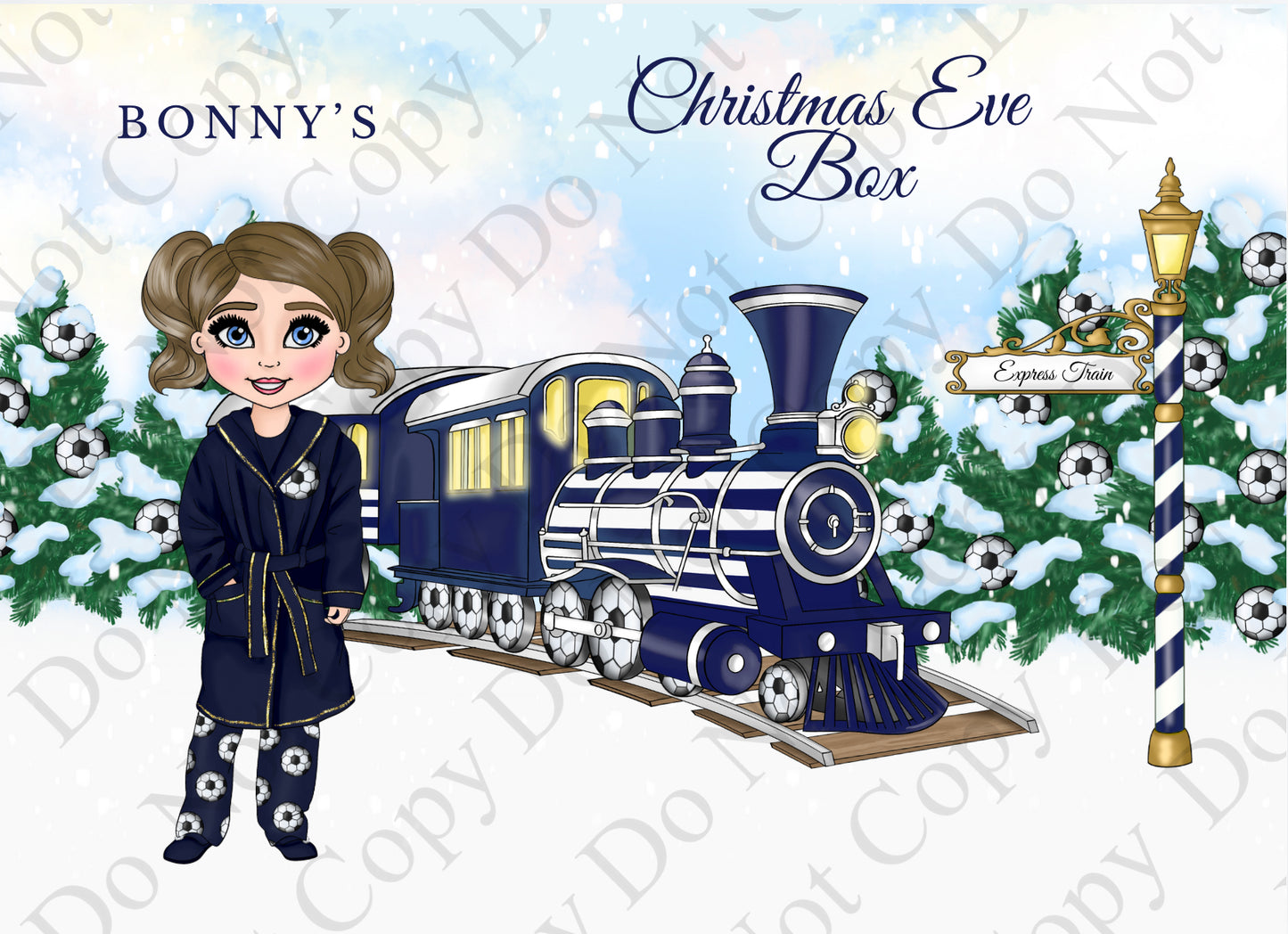 Navy Custom Football Christmas Box (Boy and Girl Option)