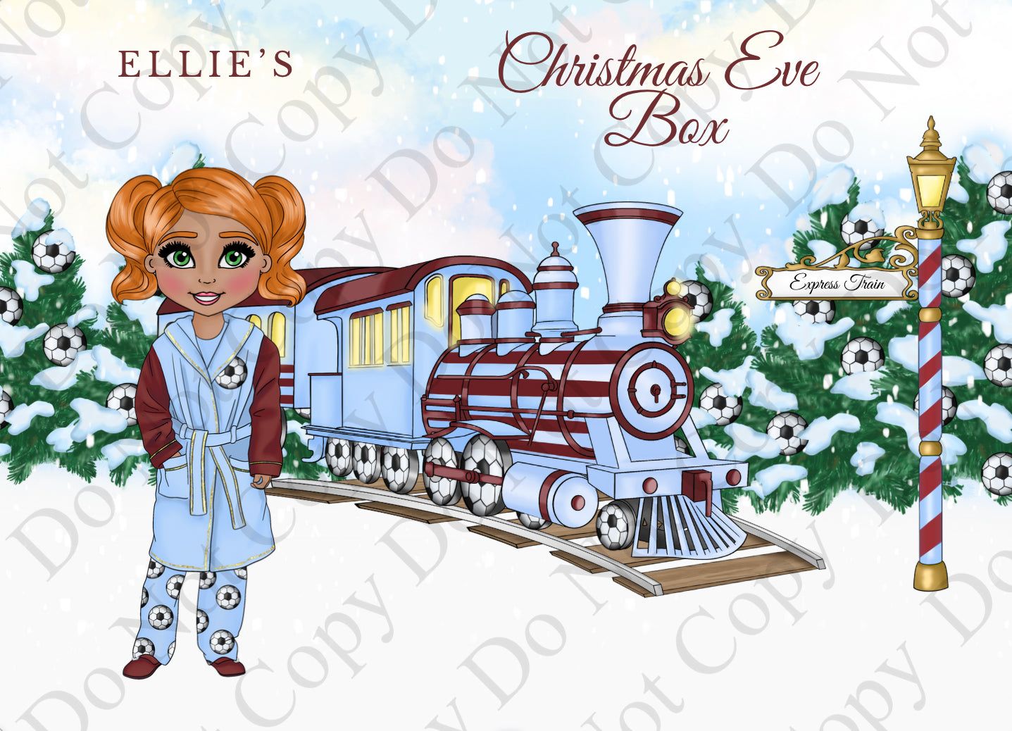 Claret and Blue Custom Football Christmas Box (Boy and Girl Option)