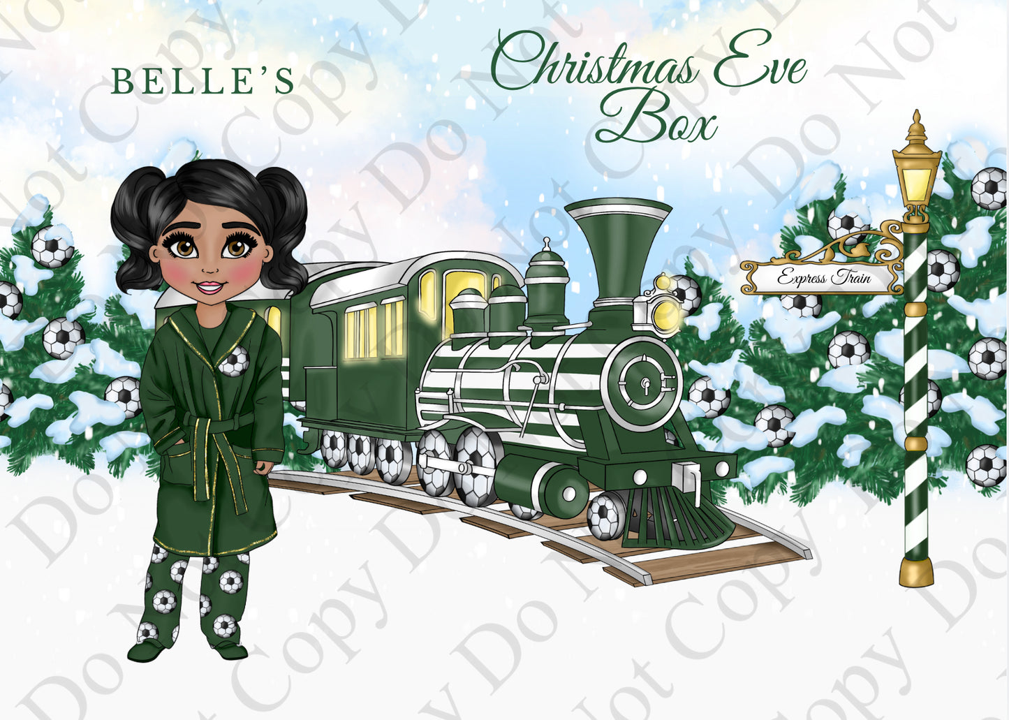 Green Custom Football Christmas Box (Boy and Girl Option)