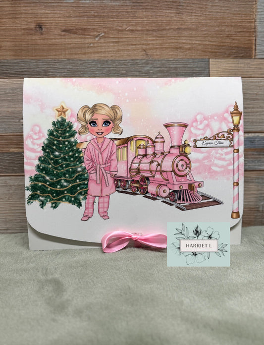 Girl Pink Train Custom Christmas Box (Multiple Options)