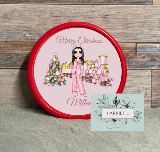 Pink Makeup Custom Chocolate Tub Sticker (Multiple Options)