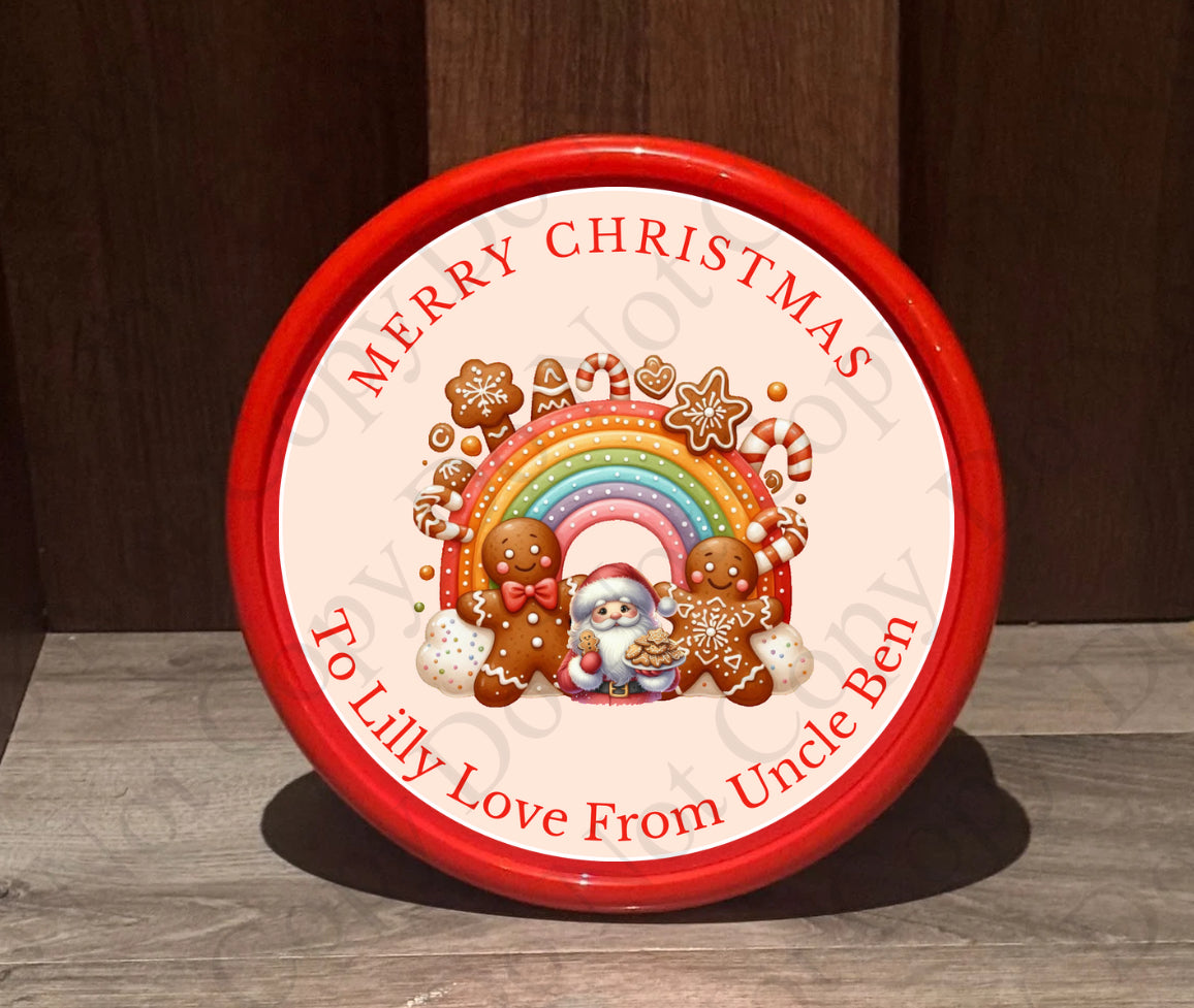 Custom Gingerbread Chocolate Tub Sticker